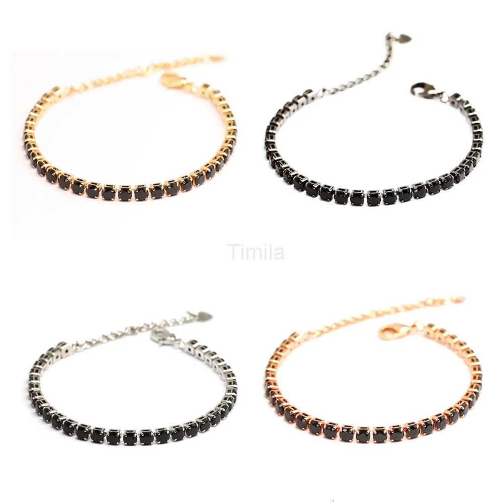 Classic Punk Stainless Steel Link Chain Charm Bracelet Men Gold Black Silver Color Zircon Tennis Bracelet For Women Jewelry Gift U250812