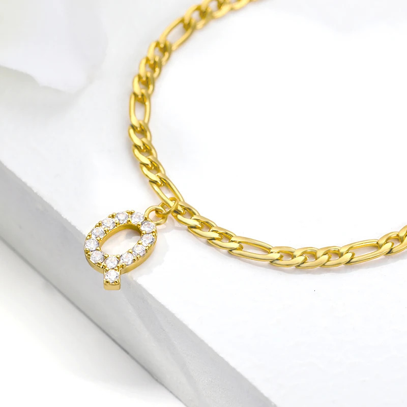 Tiny A-Z Initial Letter Anklets For Women Stainless Steel Gold Color Alphabet Cuban Link Anklet Bracelet Boho Jewelry Gifts 250812