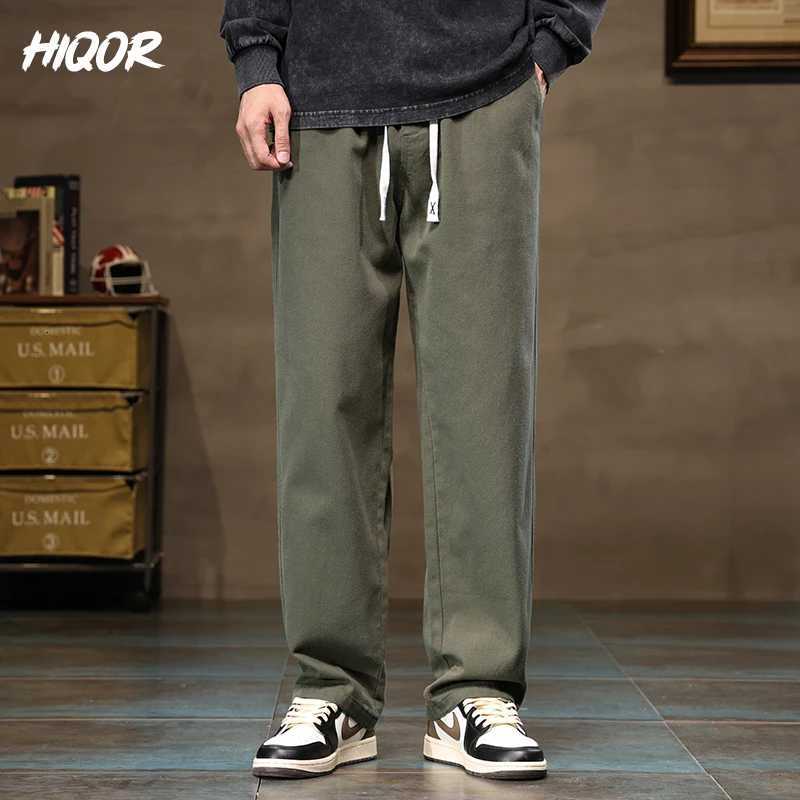 100% Cotton Mens Casual Pants Fashion Jogger Pants Loose Straight Wide Leg Trousers Cotton Vintage Cargo Pants Men Solid Streetwear Men W250812