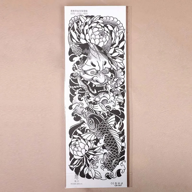 Hannya Full Arm Waterproof Temporary Tattoo Sticker Longlasting for 12 weeks Realistic Semianent 250809