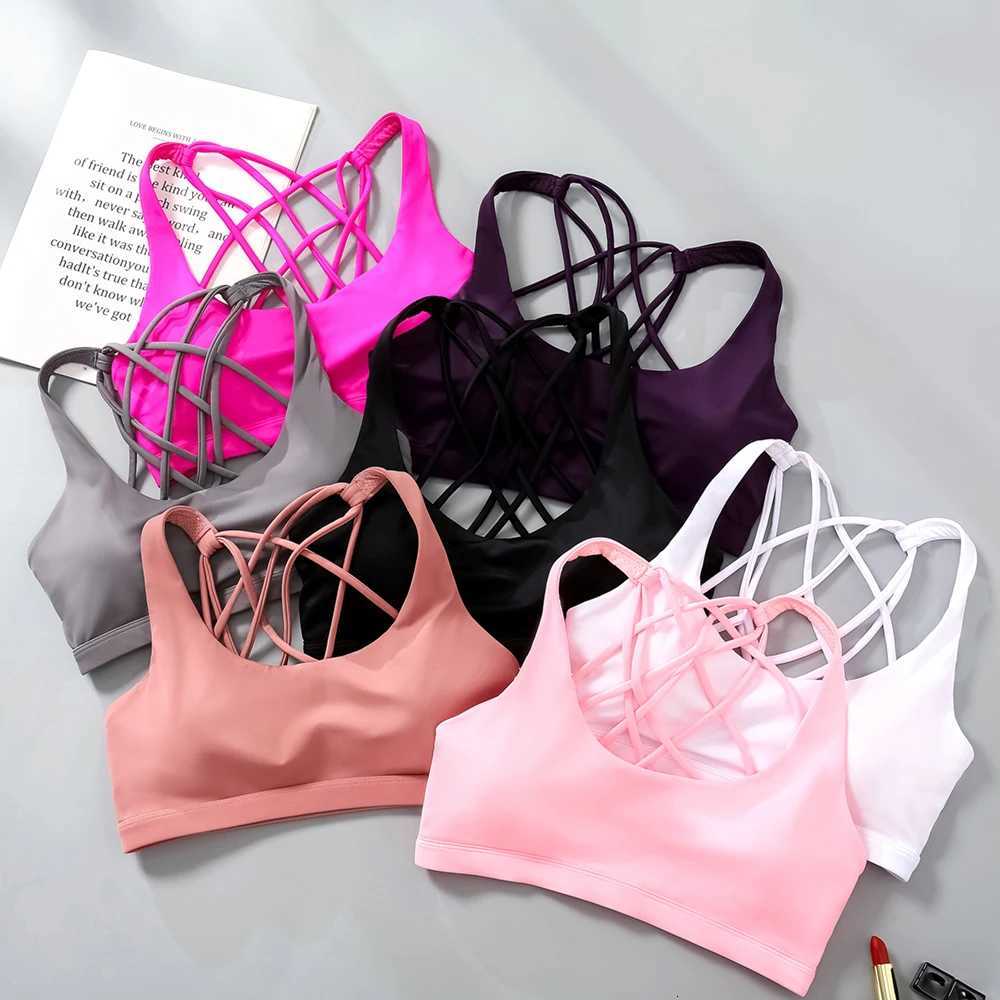 Fitness Sports Bra for Women Push Up Wireless Padded Crisscross Strappy Running Gym Training Workout Underwear Crop Tops Z250812