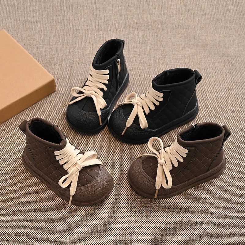 New Girl Boot Autumn Fashion Warm Ankle Boots Anti-Slip Comfort Soft Sole Kid Shoes Exquisite Retro Handsome Flat Trend Boy Shoe XJ250812