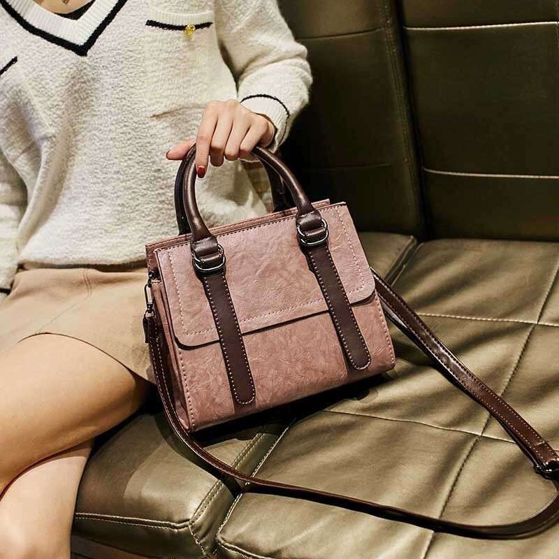 Women's Handbag Fashionable Contrasting Color 2024 New Crossbody Large Capacity Casual Versatile Retro Trendy Temperament Steel Feel Bag