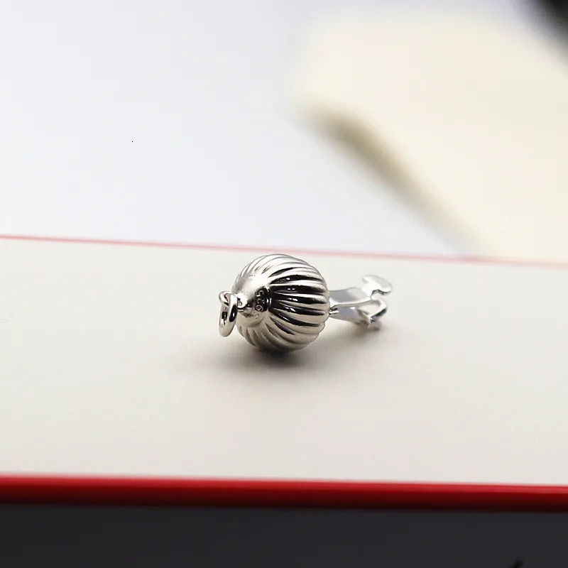 Solid 925 Sterling Silver Clasp Corrugated Round Box Buckle Safety Tab Loop for Pearl Necklace Jewelry DIY Making Components 250807