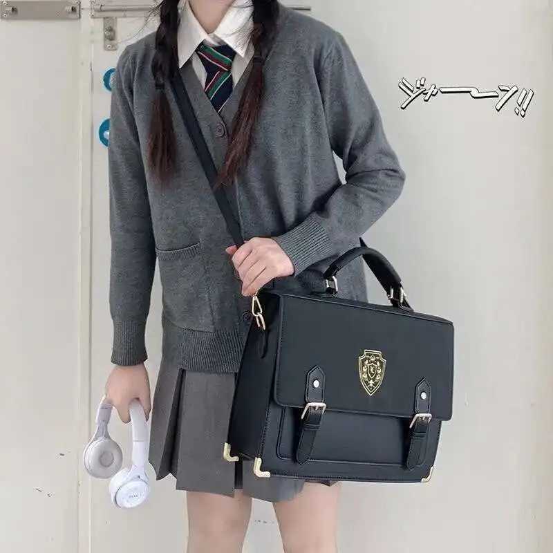 Y2K Japanese Preppy Aesthetic Fashion Women Casual Handbag Solid Color s School Backpack Cute Simple Shoulder Crossbody Bag Z250812