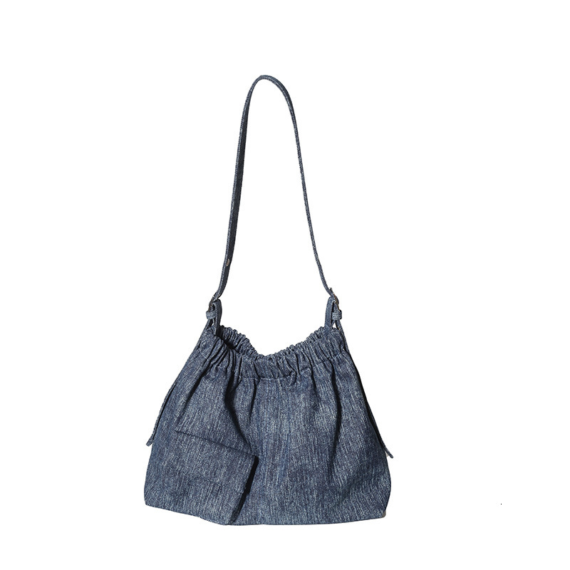 Fashion Korean Style Artistic Soft Denim Trendy Casual Women's Shoulder Underarm Tote Bag