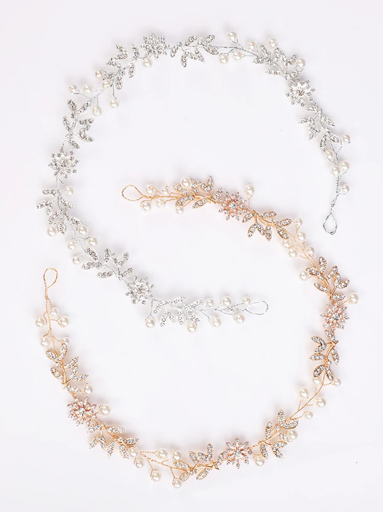 Bridal Headwear Flower Tiara Headbands Pearl Hair Jewelry Wedding Accessories Handmade Prom Piece 250804