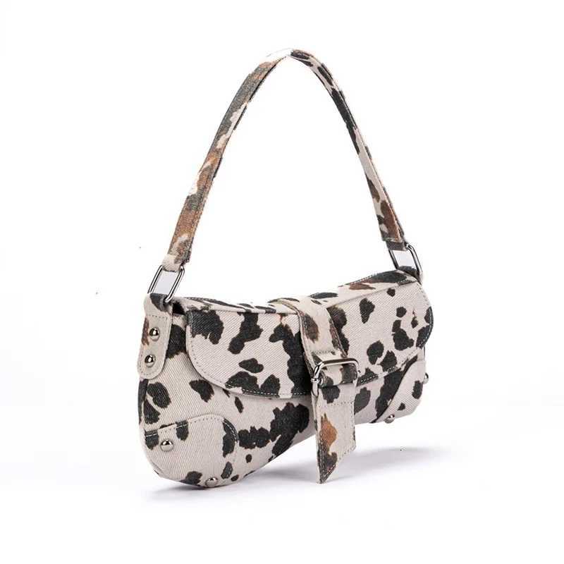 Large Cow Leopard Prints Chest Bags Women Canvas Large Capacity Shoulder Crossbody Bag Fashion Latest Saddle Underarm Handbags Z250812