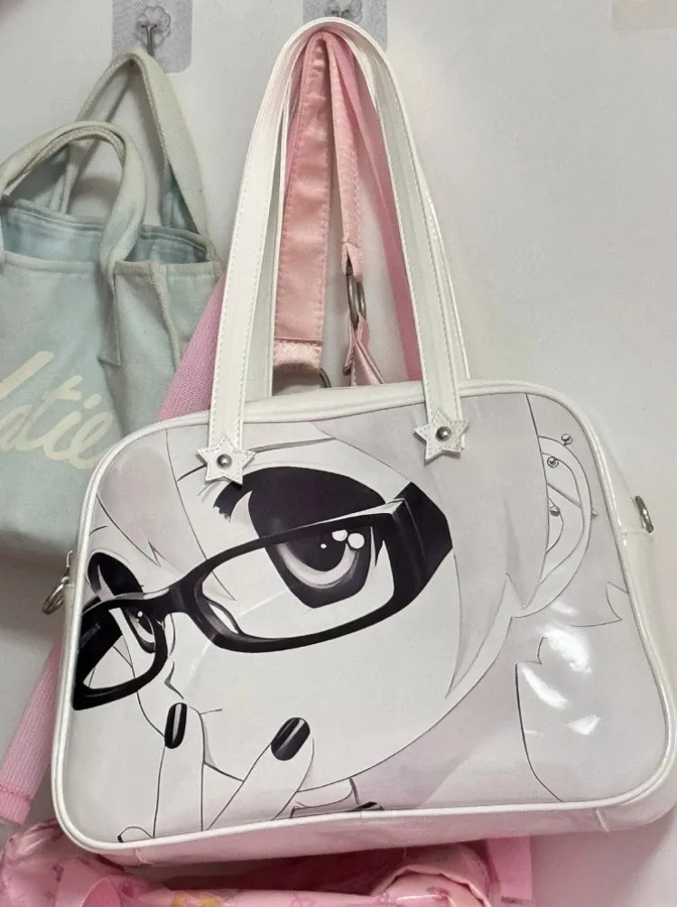 Y2k Aesthetic Harajuku Kawaii Shoulder Bags Japanese Cartoon Cute Girls Printing Handbags All Match Sweet Underarm Bag Fashion 250811