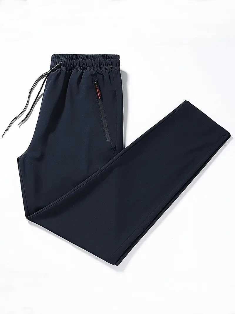 Plus Size 4XL 5XL Mens Casual Straight Pants Stretch Elastic Waist Jogger Korean Classic Blue Black Gray Mens Brand Trousers W250812