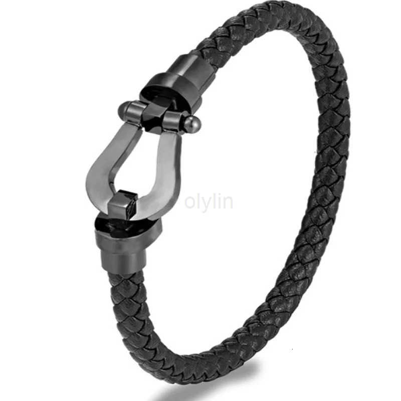 Fashion Rope Men Bracelet Double Layer Leather Bracelet for Men Stainless Steel Accessories for Lover Husband Jewelry Gift M250812 - view 6