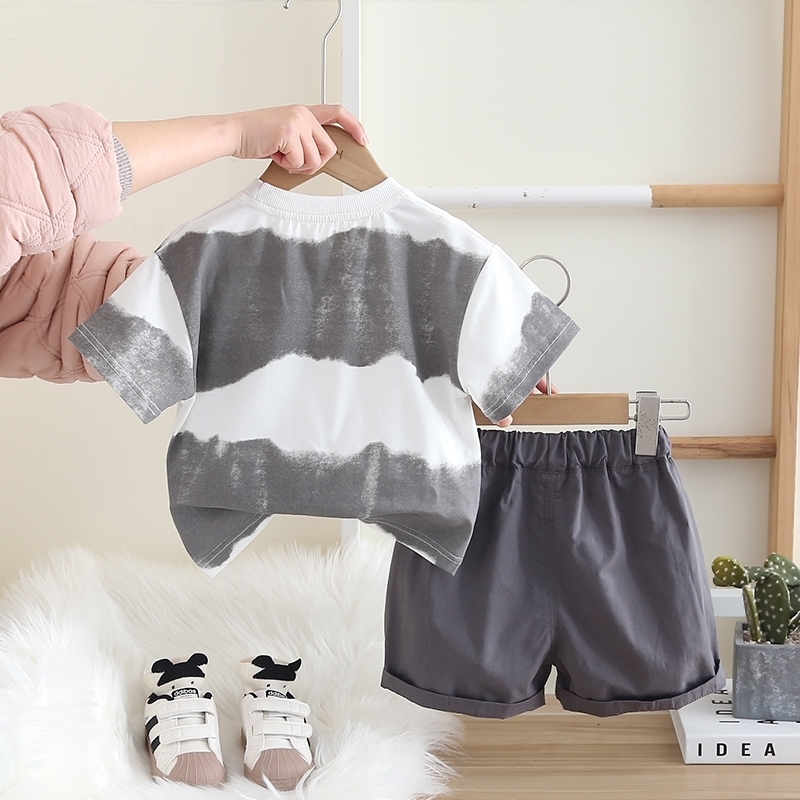 Summer Children Kid Boys Girls Cotton Clothes Full Printed Tshirt Shorts Toddler Clothing Baby Tracksuit Infant Casual Set w250725