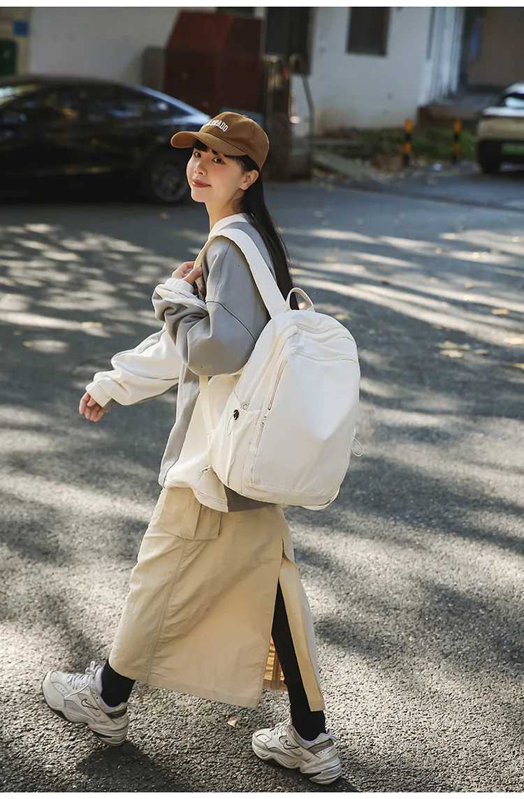 Nylon backpack large capacity multi-layer college student backpack outdoor leisure travel backpack Y250811