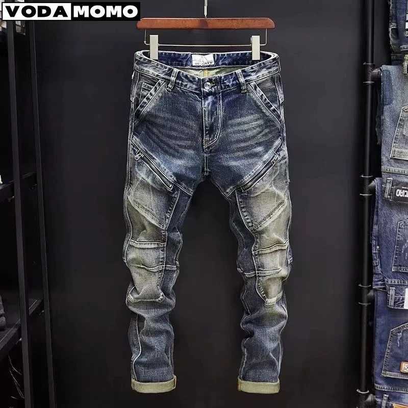 Spring and Autumn New Fashion Trend Retro Solid Color Elastic Small Legs Mens Casual Relaxed Comfortable Breathable Jeans X250812