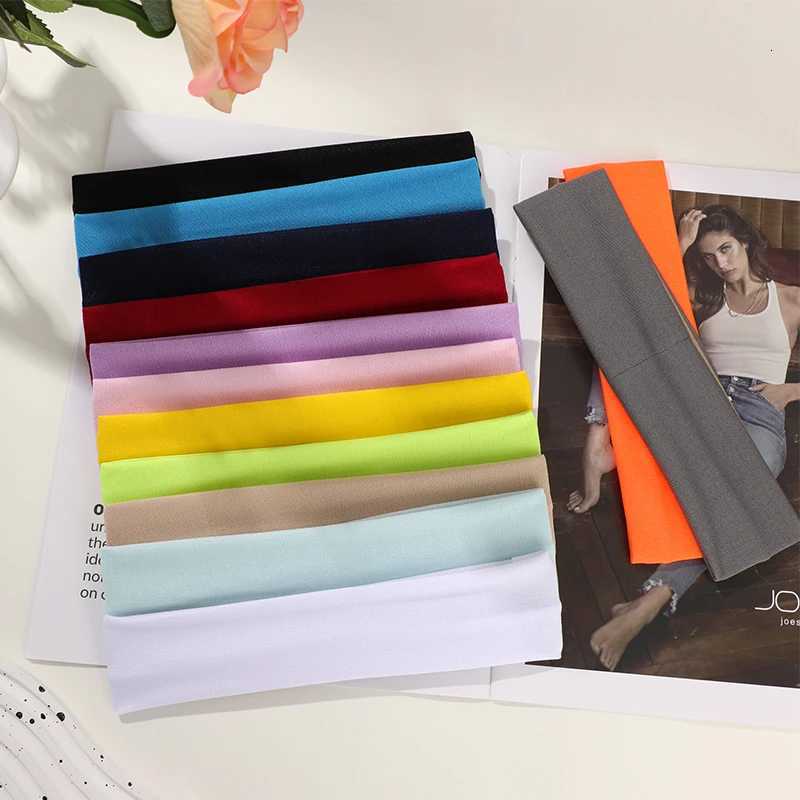 Summer Sports Yoga Bands For Women Solid Color Elastic Turban Running Absorb Sweat Elastic Hair Bands Fitness Wrap Hot X250812