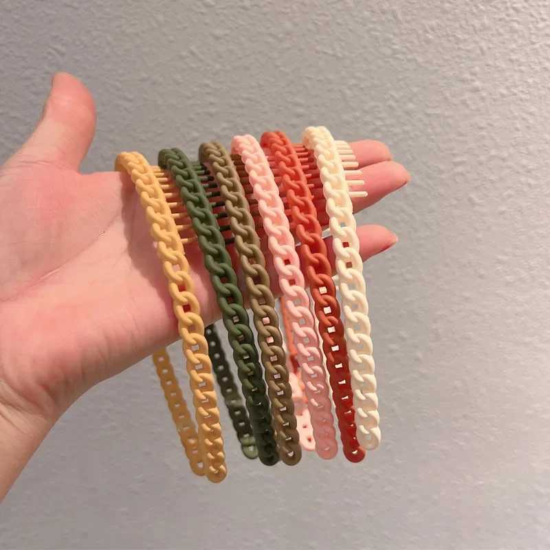 New Fashion Twist Resin Geometric Grid Anti-slip Wave Hair Band for Women Girls Hair Accessories X250812