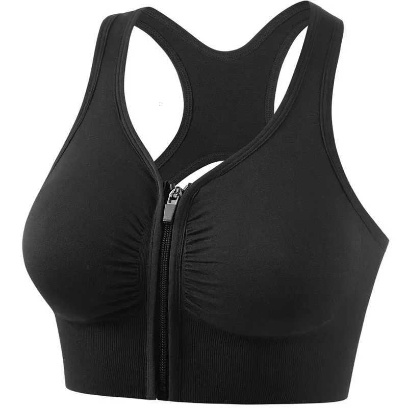 Hollow Sports Bras Front Zipper Push Up Wireless Bra For Women Shock-proof Running Vest Underwear Plus Size Lingerie Z250812