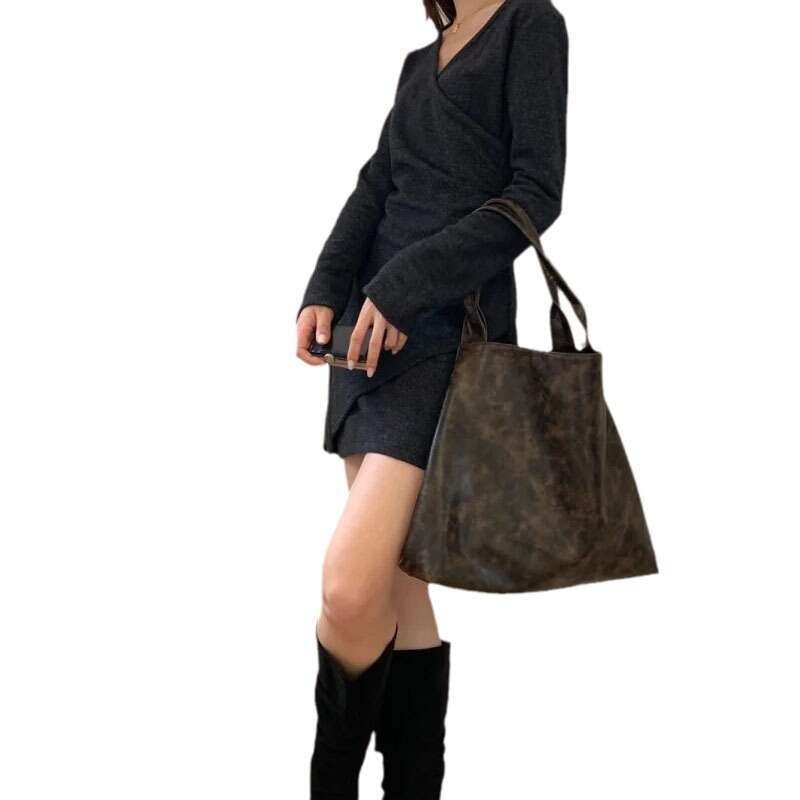 Spring And Summer New Capacity Tote Women's Shoulder Handbag Large Bag PU Leather B5