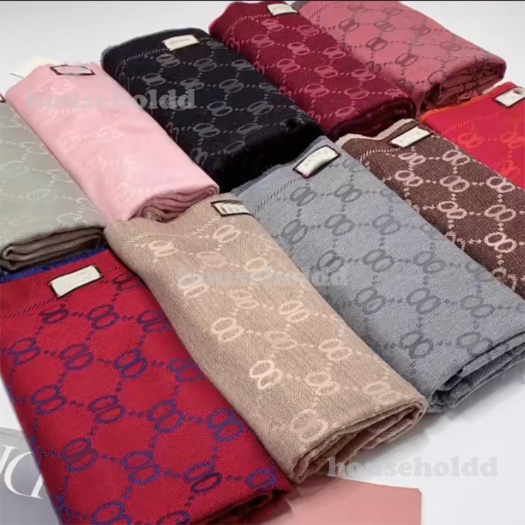 Designer Scarf Double-Sided Wool Scarves Winter Warm Cashmere Blend Wrap Oversized Long Plaid Shawl for Women & Men