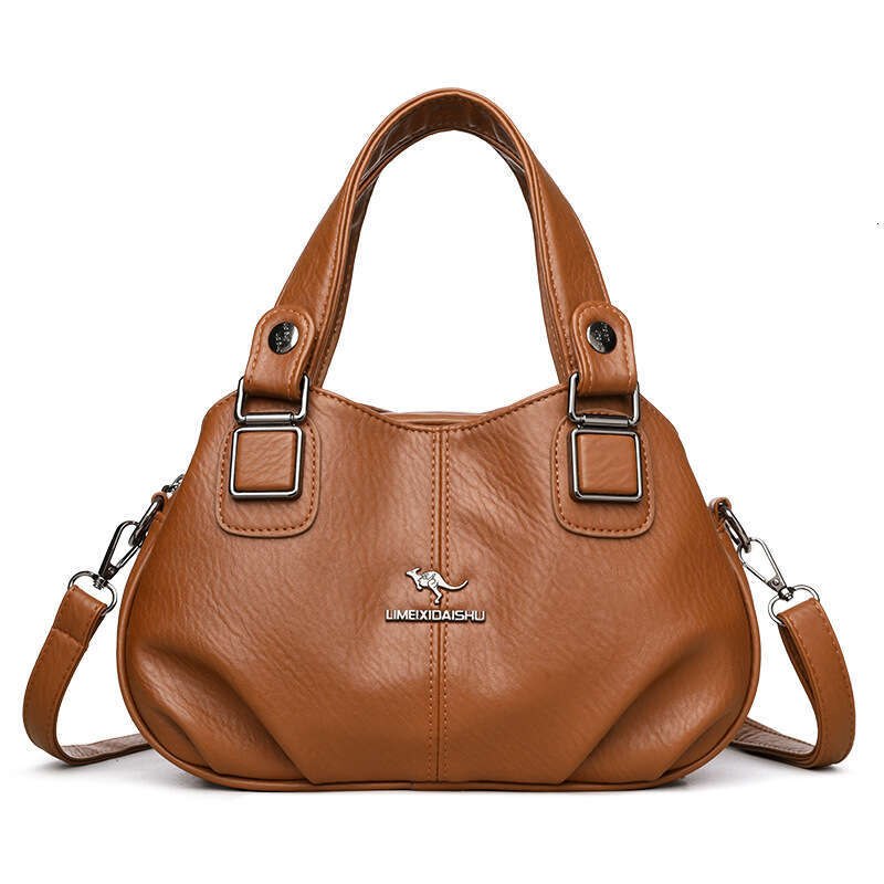Oil Wax Leather Handbag Large Capacity Kangaroo Crossbody Commuter Women's Shoulder Bag