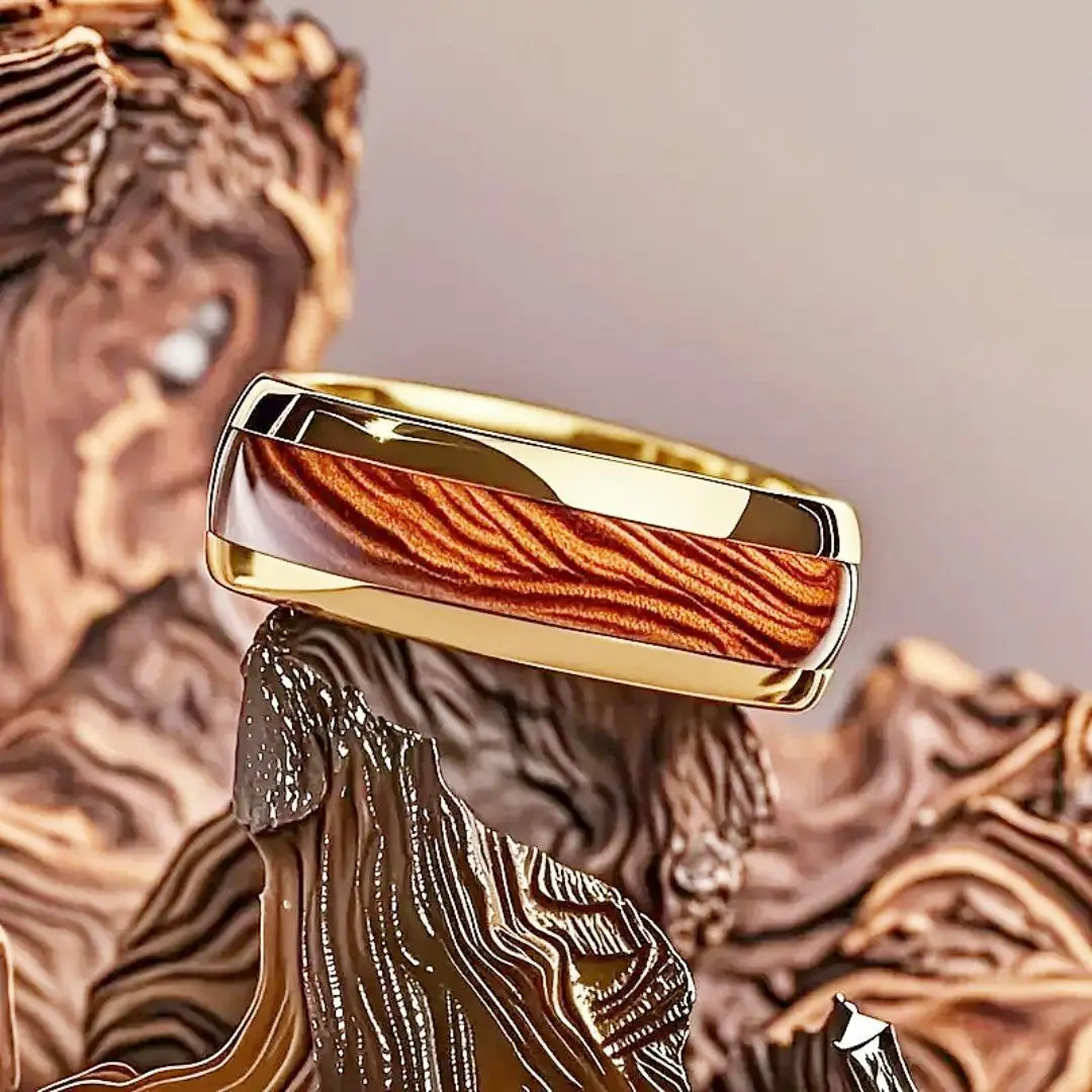 8MM Unique Tiger Stripe Mens Stainless Steel Rings Gold Color Wedding Band Personality Jewelry Party Steel Ring Mens Ring 250812