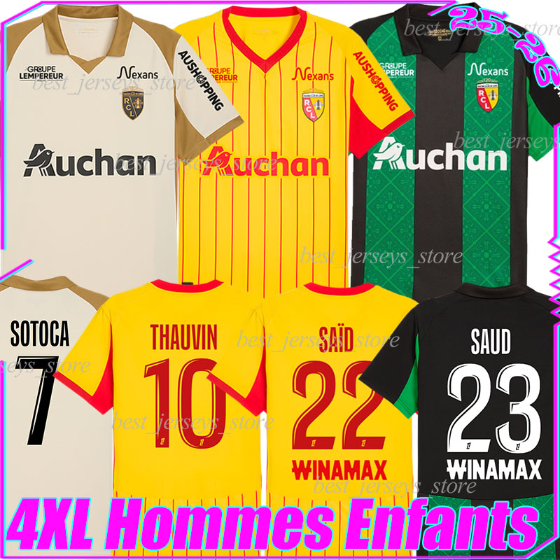 4XL maillot RC Lens soccer jerseys 2025 26 SOTOCA SAID SAUD THAUVIN LABEAU-LASCARY SATRIANO BERMONT GUILAVOGUI THOMASSON Football Shirts men kids kids kits sets