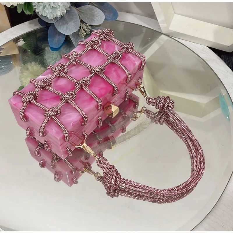 2024 New Handbag Design High Quality Evening Bag Diamonds Clutch Acrylic Armpit Square Bag Womens Purse Wedding Bag Z250812