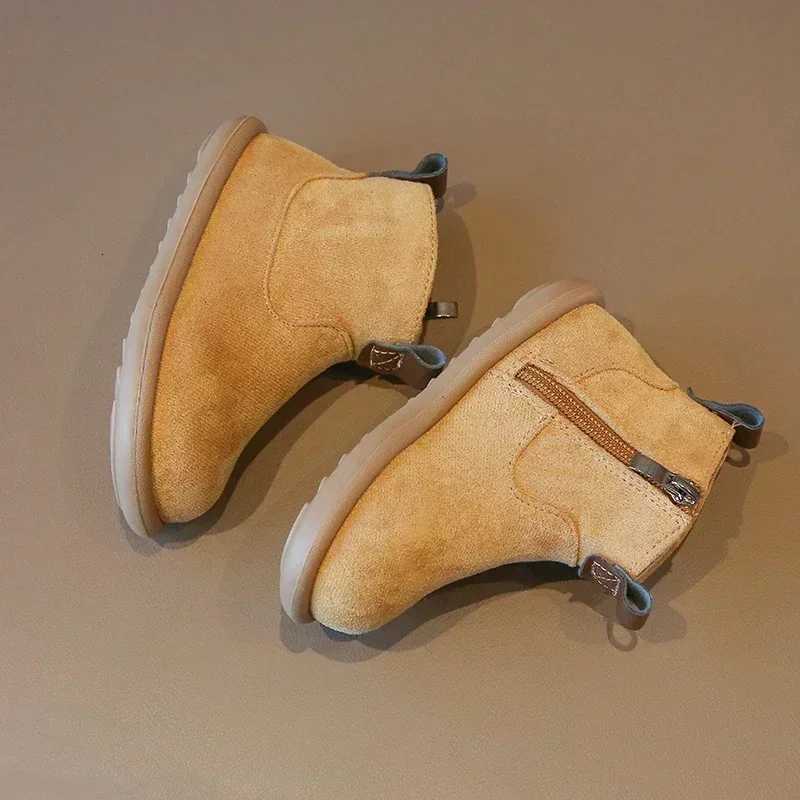 Autumn Winter Baby Boys Girls Boots Oxford Suede Children Casual Shoes Outdoor Anti-slip Infant Shoes Plush Kids Ankle Boots XJ250812