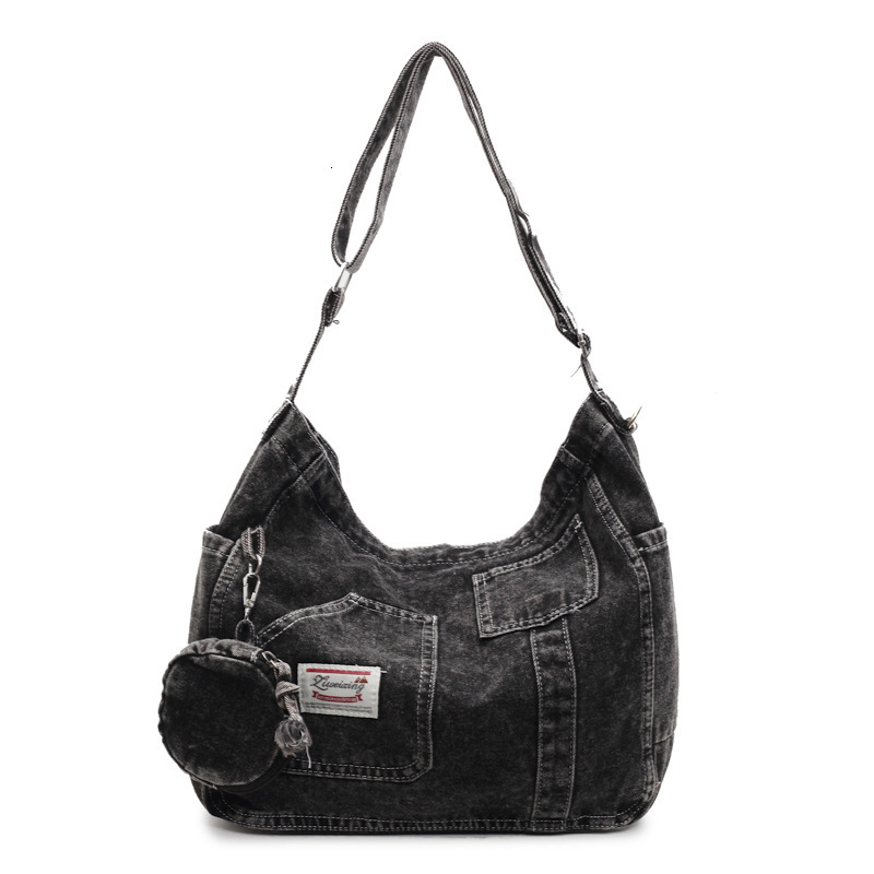 Denim Women New Casual Simple Shoulder Large Capacity Class Tote Bag