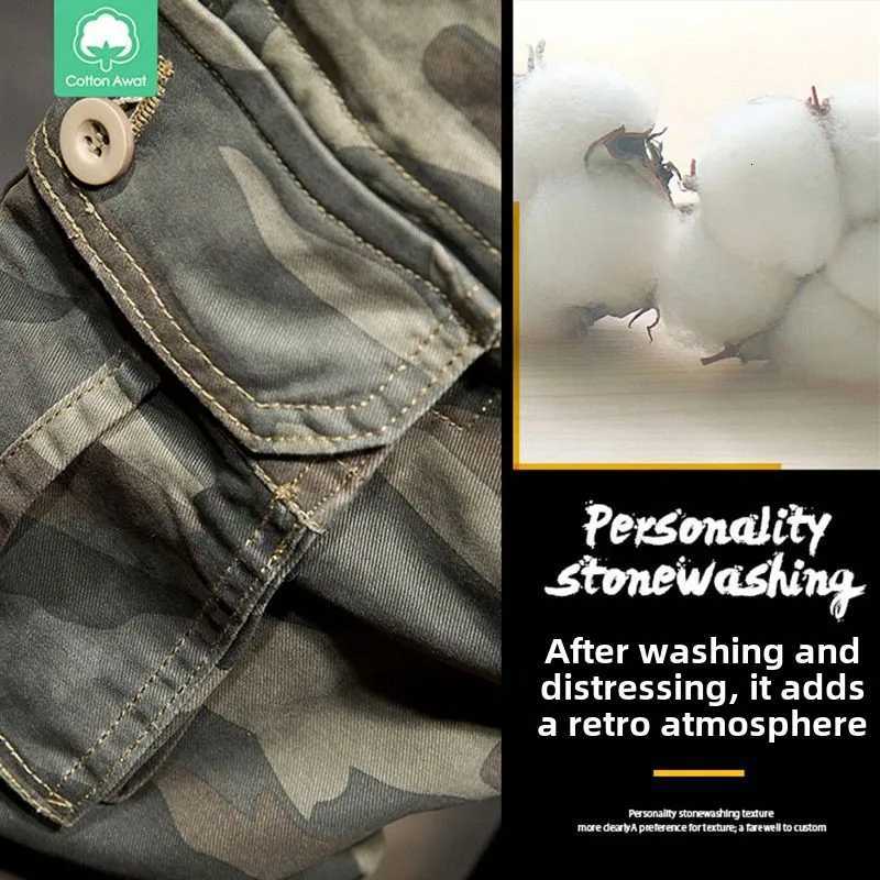 Fashion Harajuku Outdoor Mens Casual Cargo Pants Camouflage Print Multi Pocket Cotton Spring Autumn Loose Trousers Cargo Pants X250812