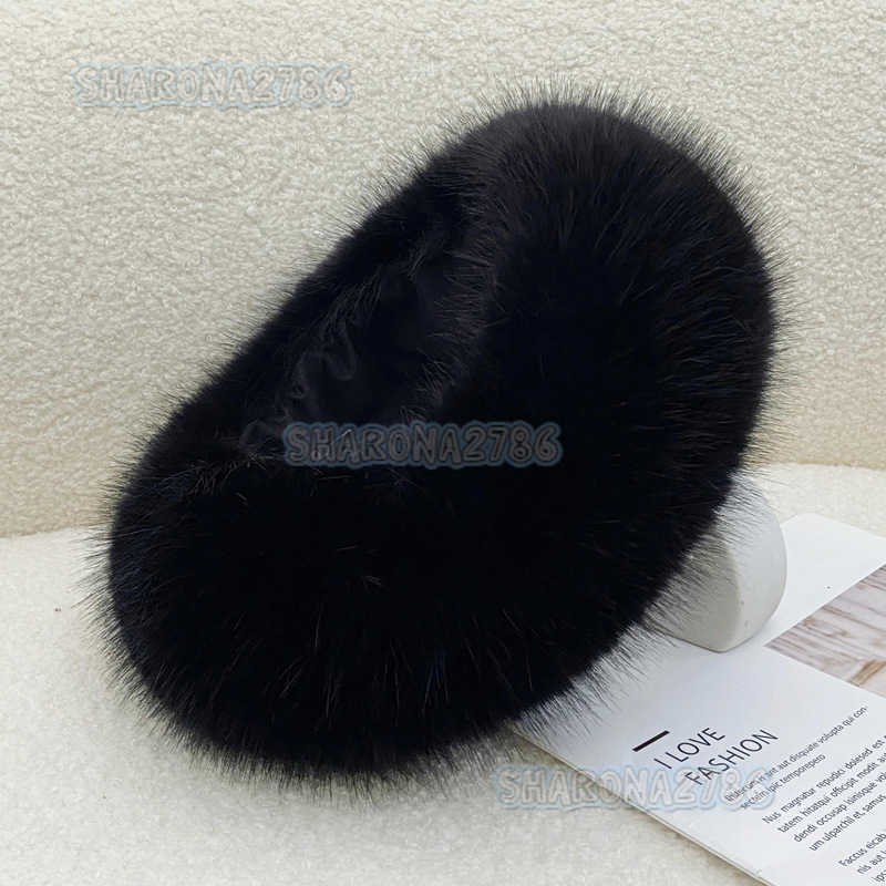 Autumn Winter Furry No-crown Hat Hair Accessory Circle Thickened Faux Fox Fur Hat Circle Warm Faux Fur Hair Band Hat for Women H250811