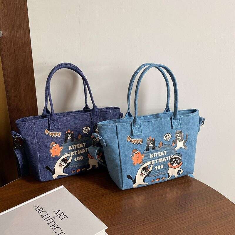 Casual Large Capacity Denim For Women 2025 New Commuter Versatile Crossbody Fashion Handbag Tote Bag