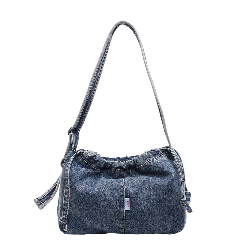 Denim New Fashion Versatile Single Shoulder Crossbody Commuter Large Capacity Tote Bag