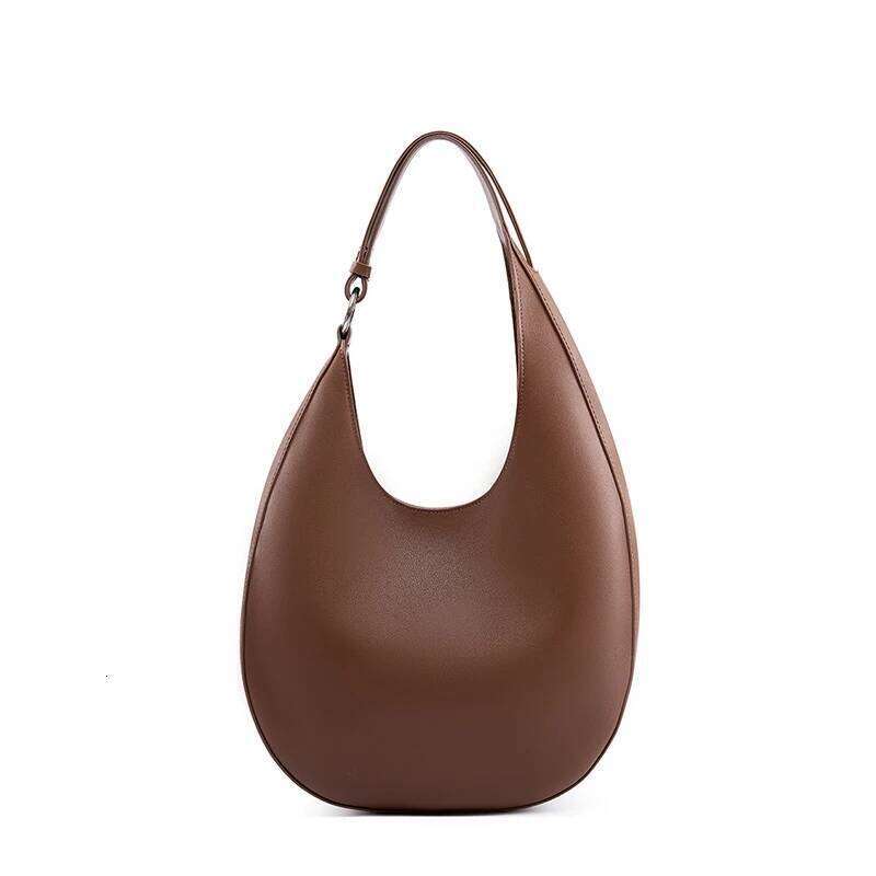 Hifashion Trendy Genuine Leather Crescent Underarm Shoulder Bags For Women Designer Hobos Half Moon Tote Handbags
