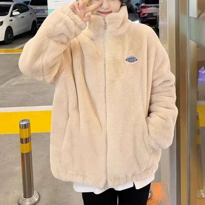 Hairy coat for women in winter, young, cute, environmentally friendly, imitation mink fur, loose collar, short fur