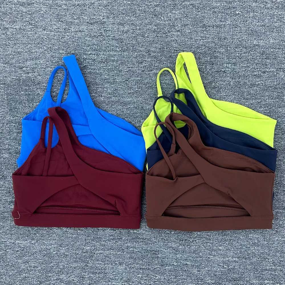 Women Shockproof Sport Bra Womens Beautiful Back Gym Sports Underwear Women Oblique Shoulder Straps Running Fitness Bra Z250812