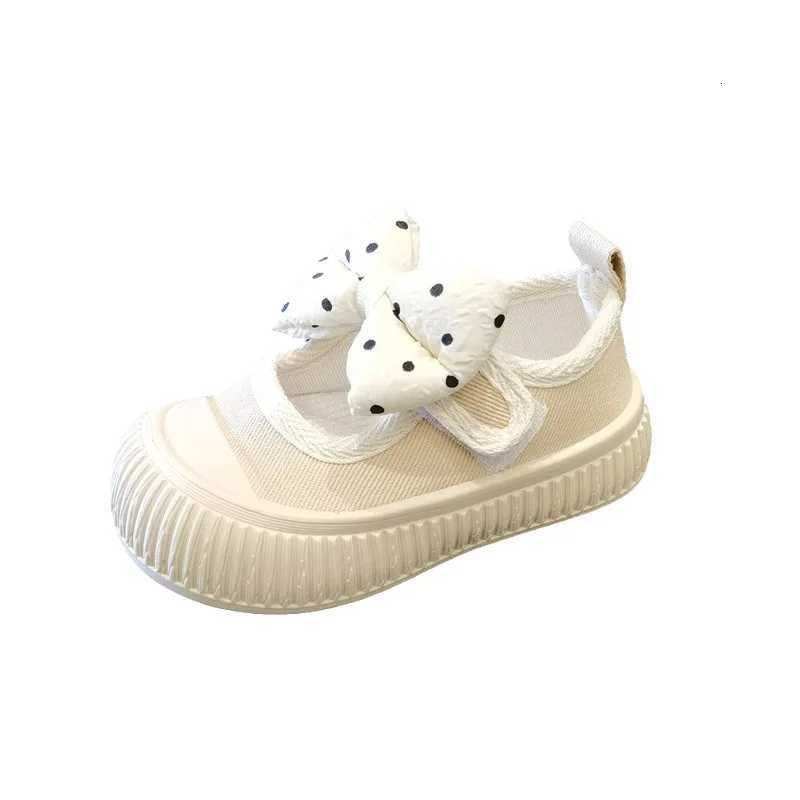 Childrens Sneakers Autumn Anti-Kick Girl Canvas Shoes Bow Baby Walking Shoe Soft Sole Casual Shoe Kid Shoes Girls Shoes XJ250812