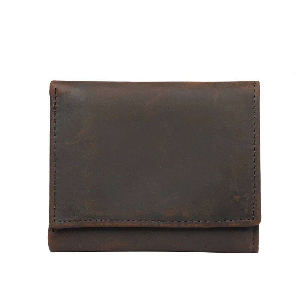 Genuine for Casual High Quality Trifold Leather Cardholder Purse Cartera Hombre Men Wallet