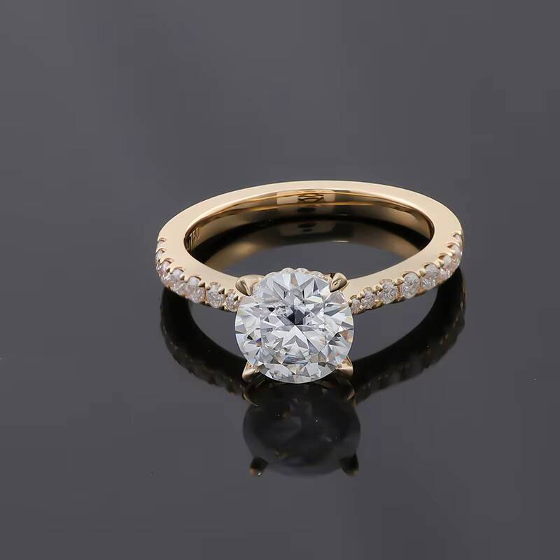 Gia IGI Certified Diamond Lab Grown Women 18K Pure Gold Round Cut Wedding Moissanite Diamond Ring