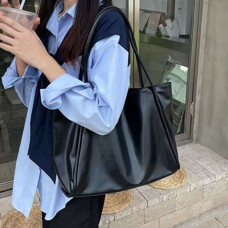 Korean Women's New Handheld Tote Niche Versatile Large Capacity Single Shoulder Casual Bucket Bag B5