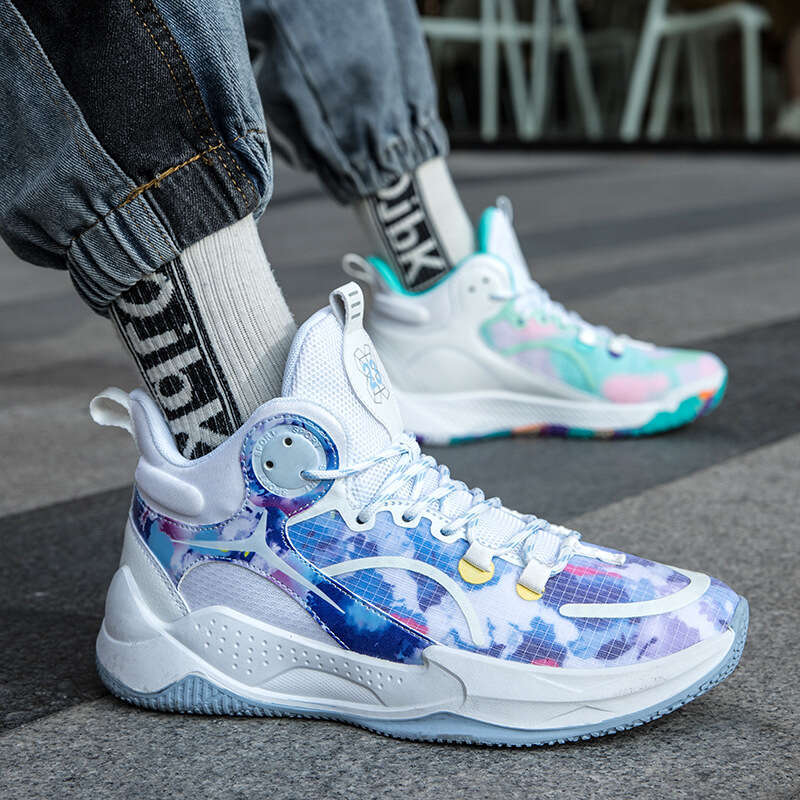 K713 Fluorescent Basketball Men's Rubber Anti-Slip Sole Free shipping Cement Court Competition Couple Style Trendy Sports Shoes