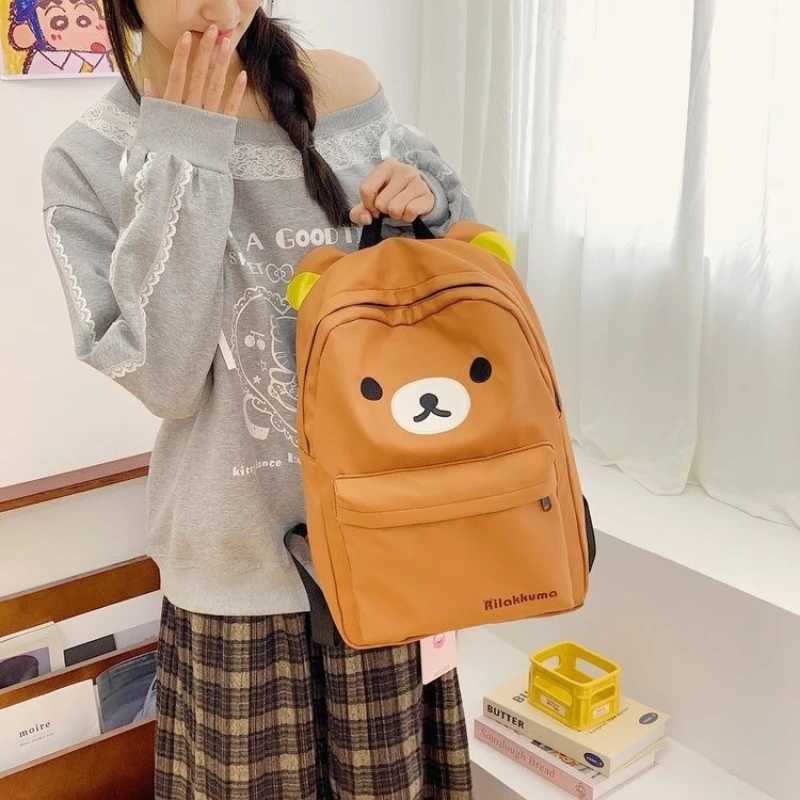 MINISO Rilakkum Backpack Anime Student School Shoulder Bag Kids Cute Travel Backpack Children Birthday Gift W250812