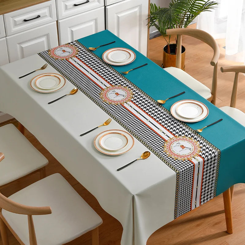 Luxury Tablecloth Modern Light Style Waterproof Dining Table Cloth Rectangular Tea Table Cover Picnic Mat Home Decor 250812