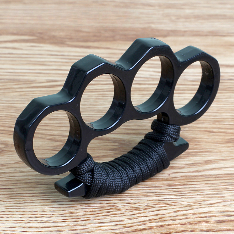 Thickened Four-finger Fist Buckle Iron Fist Plus Hard Alloy Brass Knuckle Fighting Breaking Boxing Tool