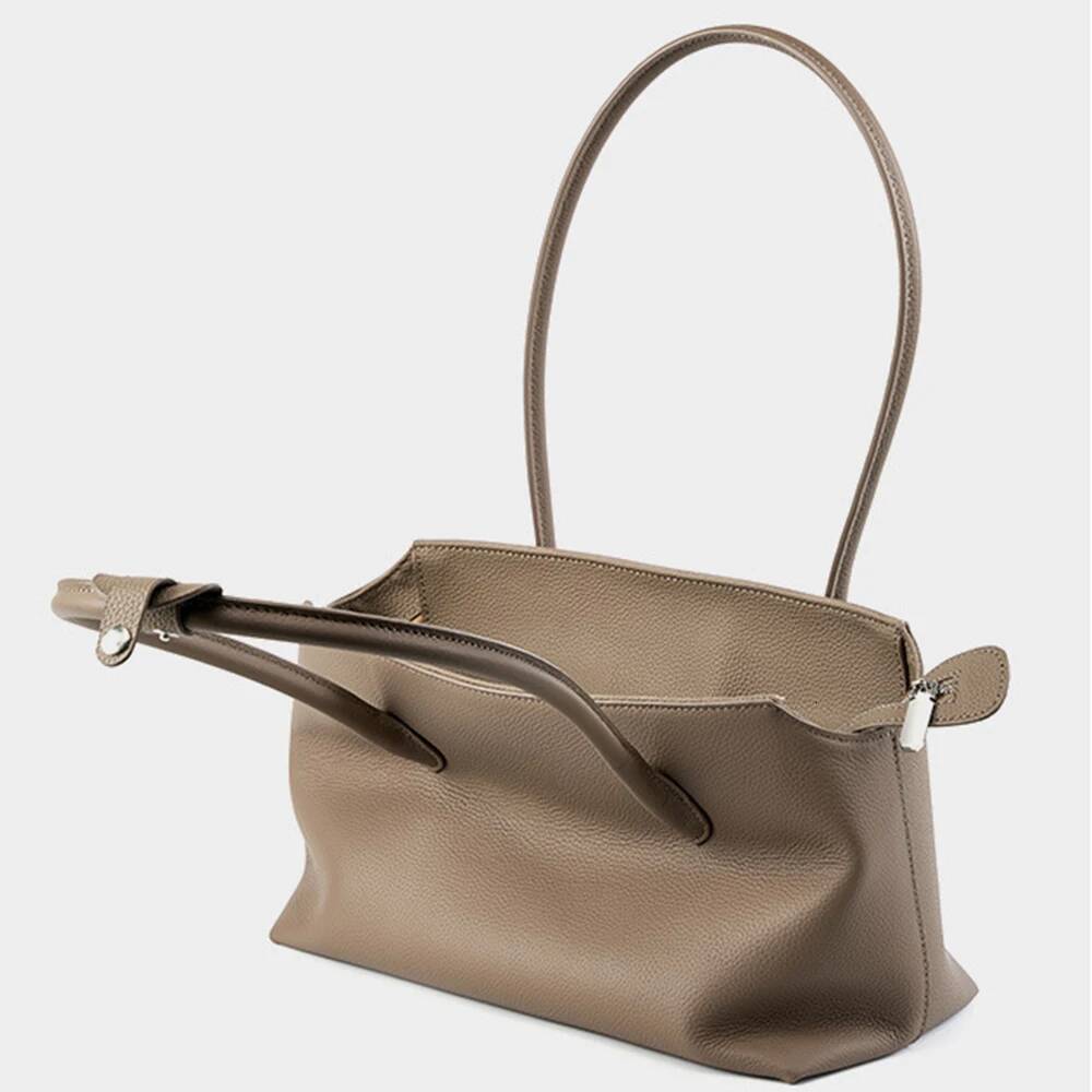 Genuine Handbag High-End Minimalist Top Layer Cow Leather Tote Bag Women's Large Capacity Underarm shoulder bag