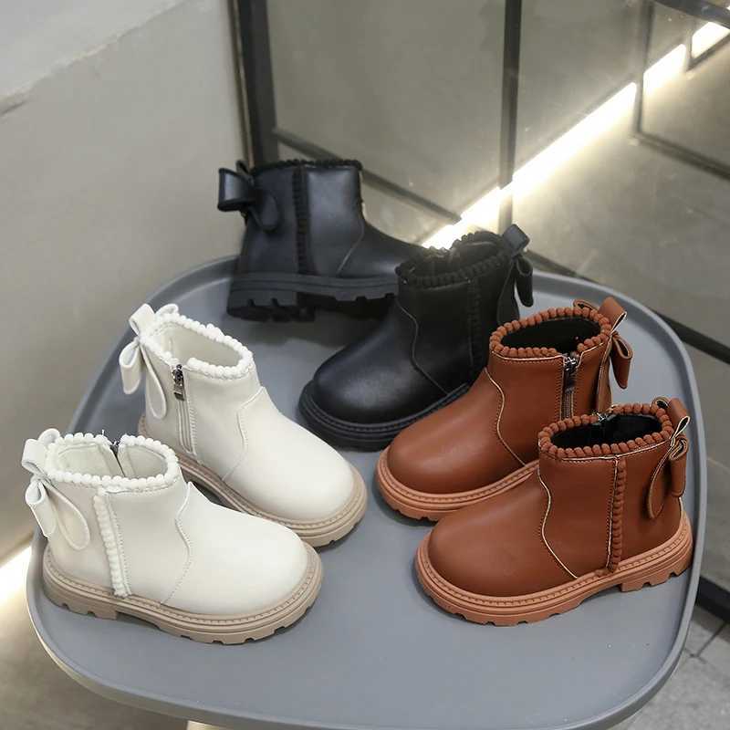 Boys Girls Leather Boots Side Zipper Retro British Style Childrens Fashion Boots 2025 Winter Kids Ankle Boots XJ250812