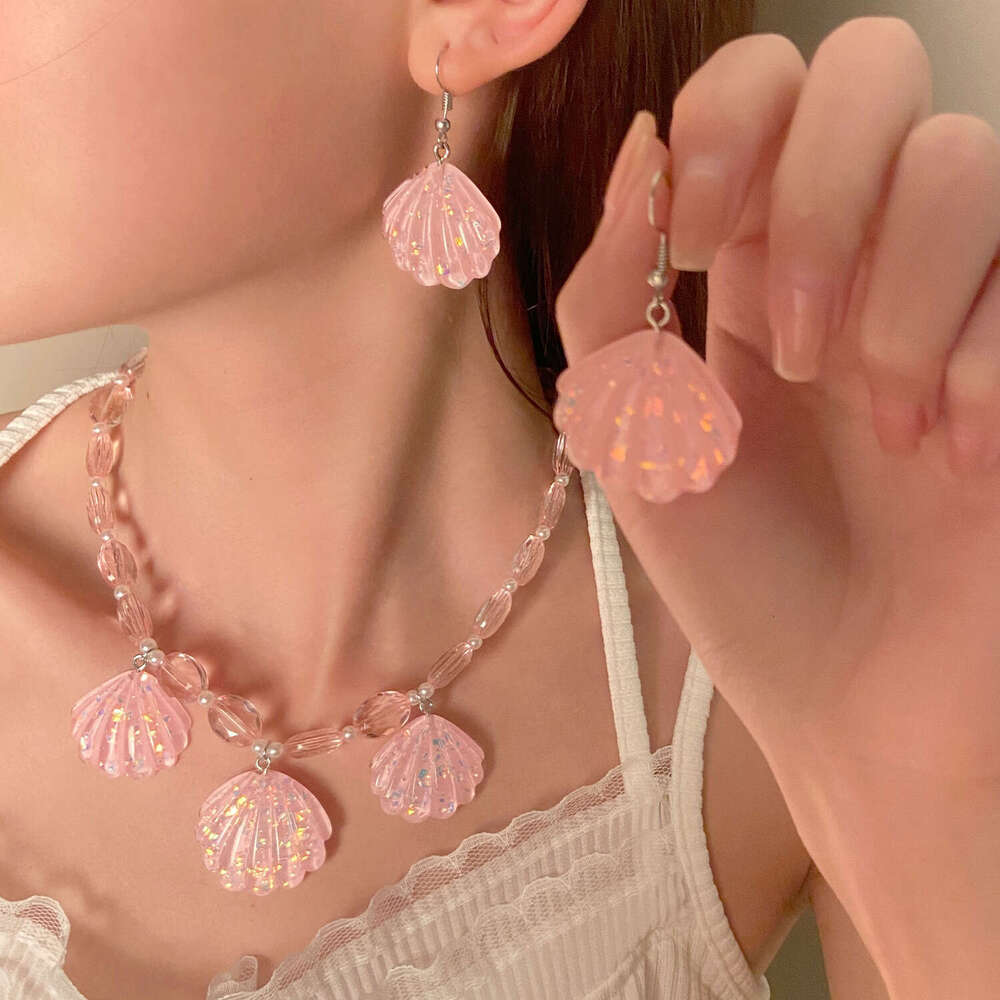 Bohemian Style Jewelry Ocean Holiday Colorful Dopamine Rice Beads Shell Necklace for Women