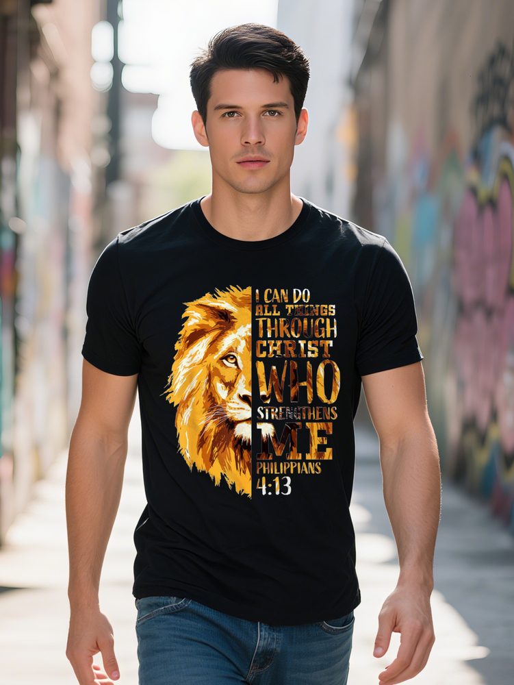 Philippians Inspirational Men s T Shirt Casual Crew Neck Short Sleeve Stretch Fabric Perfect for All Seasons