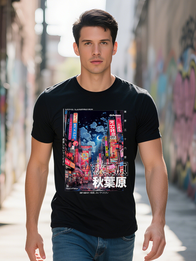 100% Cotton Japanese Streetwear Retro Aesthetic Graphic T-Shirt Plus Size L XL Fun Design Rich Patterns