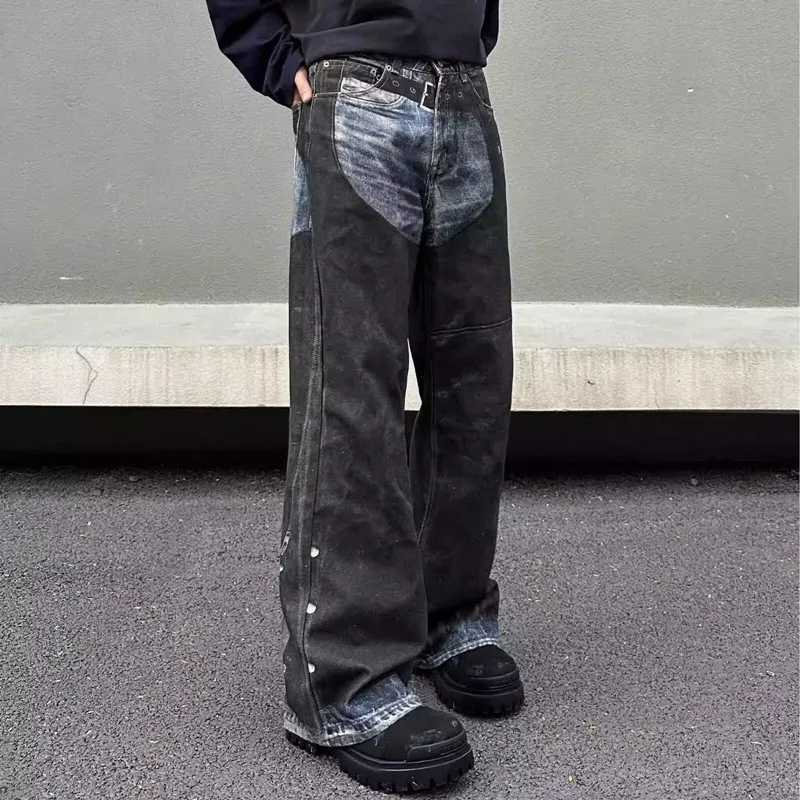 2024 Cyber Y2K Streetwear 3D Graffiti Print Baggy Jeans Pants For Men 90S Vintage Clothes Straight Luxury Denim Trousers X250812
